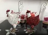 Decorazioni natalizie H19cm Simpatico bianco rosso Colore double face Pollo in metallo Camera dei bambini Desktop Finestra Oranment Anno Regalo Decorazioni di Natale Regalo 231117