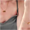 Anhänger Halsketten 6mm Herz Zierliche Initiale DIY Halskette Gold Farbe Brief Choker Für Frauen Anhänger Schmuck Geschenk Drop Liefern dhgarden Otuhi