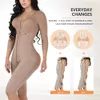 Kvinnors shapers bantar underkläder FAJA Postparto Skims Shapewear Belly Long Plain Corset Breast Tightener BodyShaper med BH och ärmar 230418