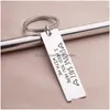 Keychains Lanyards Drive Safe Handsome I Love You Couples Keychain Graved Car Key Chains Leting A-Z Keyrings Make Dhgarden OT6U7