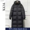 Parkas femininas YCYX mulheres 90% pato branco casaco de inverno Longo jaqueta feminina com capuz à prova d'água e à prova de vento manter aquecido -20 graus YCY131L231118