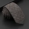 Neck Ties Mens Classic Cotton High Quality Handmade Skinny 6CM Tie Plaid Solid Color Striped N Business Shirt Accessories 230418