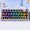 Klavyeler K75 RGB USB Kablolu Mekanik Klavye Şeffaf 87 Anahtarlar Değiştirilebilir Oyun PBT KEYAFLAR GAMER 231117