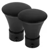 Rideau 2 pcs bouchon de tige Boucons noirs rideaux