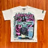 Hellstar No Guts No Glory Tee Graffiti fuente Impresión abstracta Camiseta de manga corta hombres mujeres High street camiseta Rapper Wash Grey Heavy Craft Unisex Manga corta SMLXL