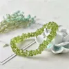 Strand 10mm Doğal Peridot Bilezikler Kadınlar için Kadın Streç Yeşil Olivin Taşları Taş Düzensiz Kristal Boncuk Bilezik