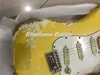 Custom Shop Heavy Relic Masterbuilt Yngwie Malmsteen Play Loud Cream Over White Electric Guitar Maple Neck, Scalloped Fingerboard, Big Headstock Vintage Tuners