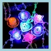 Party Favor Led Light Up Cartoon Pendants Necklace Christmas Kids Adts gynnar kreativa lysande glödhalsband Akryl Lanyard Gift Dhxcn