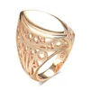 Glossy 585 guldfärgringar för kvinnor vintage mode bröllopsringar ihåliga mönster lyx etniska smycken tillbehör mode smycken smycken tillbehör