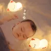 Lampen tinten zachte siliconen led nacht licht usb oplaadbaar schattige kat nachtlampje voor kinderen baby kinderen cartoon warm licht decoratief licht 230418