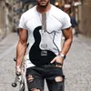 T-shirts pour hommes été Instrument de musique guitare T-shirt imprimé en 3D hommes femmes unisexe décontracté surdimensionné hauts t-shirts à manches courtes vêtements garçons