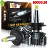 N1 H1 H7 H11 LED CAR Headlits المصابيح الأمامية 60000LM مصابيح الأمامية الساطعة 6000K 9005 HB3 9006 HB4 D2S H3 9012 360 Auto Fog Lights 12V Mini Lamp