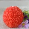 Geurende kaarsen Nieuwe Rose Flower Ball Vorm Geur Kaarsen Rose Geuren Kaarsen voor Home Geometrische Decoratie Ball Soja Wax Candle Gift Z0418