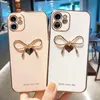 Fundas de lujo con diseño de amor y lazo para móvil, funda de silicona suave a prueba de golpes para iphone 11, 12, 13, 14 Pro Max, XS, X, XR, 7, 8 Plus, mini SE