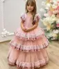 Girl Dresses 2023 Flower Girls Dress Puffy Bridesmaid Kids Children Princess Party Wedding 1 3 6 10 14 Years Vestido Custom