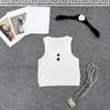 U Neck T Shirt Womens Knitted Vest Summer Knitting T Shirts Designer Tank Tops Knits Yoga Tops