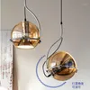 Hängslampor retro ljus belysning matsal modern taklampor industriell glas kristall remskiva