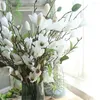 Fleurs décoratives fraîches créatives 9 têtes branche de Magnolia artificielle bricolage Simulation exquise El décor