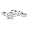 2 pièces anneaux de mariage classiques ensemble pour femmes 7*7mm coupe princesse AAAAA Zircon 925 bague de fiançailles en argent Sterling bijoux bijoux finsRings