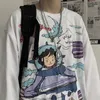 Мужские штопоры Harajuku Mens с длинным рукавом Tshirts Осенью готический винтажный принт Ulzzang Cosy Fashion Streetwear Backgy Corean Madeny BF Plus Tops 230418