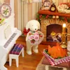 Decorazioni natalizie Mini kit per casa delle bambole in legno fai-da-te Casa realistica Camera artigianale Giorno dei bambini Giocattoli di compleanno Decorazione regalo 231117