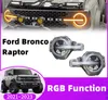 Blue strålkastarlökor för Ford Bronco Raptor 2021-2023 LED DAYTIME LUNDLIGHTER Högstrållampor Dynamisk turn signal