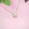Real Yellow Gold Lab Grown Classic Round Pedant Necklace Fashion Design Jewelry For Women