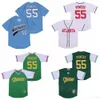 Moive Baseball 55 Kenny Powers Jerseys Eastbound and Down Cool Base Pullover All Stitched Blue Green White Team Color College Cooperstown Pullover Retire Uniform