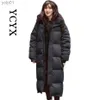 Parkas femininas YCYX mulheres 90% pato branco casaco de inverno Longo jaqueta feminina com capuz à prova d'água e à prova de vento manter aquecido -20 graus YCY131L231118