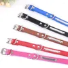 Dog Collars Personalized Cat Collar PU Leather Puppy Cats ID With Name Tag Nameplate Adjustable For Small Medium Dogs Pitbull