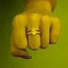 Pierścienie klastra lodowe Bling Cubic Zirkonia CZ Geometria Owalna Owalna podwójna pierścień palca dla kobiet Charm Wedding Wedding Gold Kolor Klejnot