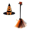 Berets Retro Witch Broom Party Party Magic Set Halloween Decorations Props for Carnival Cosplay