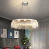 Kroonluchters modern ringlicht voor de woonkamer slaapkamer zilveren plafond hanger lamp keuken eettafel luxe kristallen led