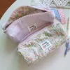 Sacs À Cosmétiques Cas Coréen Petit Floral Sac À Cosmétiques Pour Les Femmes Mini Mignon Maquillage Coton Tissu Trousse De Toilette Trousse À Crayons Organisateur Pochette Pour Pinceaux 230418