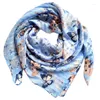 Scarpe Stampa di moda per donne Silk Satin Hijab Scarf Femmina 90 90 cm Sciarpa a scialle a scialle di marca