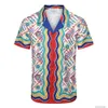 Designer shirts Casual Beach Nieuwe Casablanca Stripe Digital overal over print korte mouw set Men Hawaiian Shirt