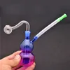 Chaud populaire narguilé verre brûleur à mazout Bong arc-en-ciel forme de gourde filtre matriciel E épais Pyrex barboteur conduites d'eau Dab Rig Bongs avec tuyau et tuyau de brûleur à mazout en verre