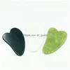 Party Favor Natural Stone Jade Guasha Gua Sha Board Masr For Scrap Therapy Jades Roller 3 Colors Drop Delivery Home Garden F Dhgarden Dhkvg