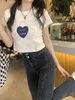 Men's T-skjortor ADER ERROR T-shirt Summer Angel Love Simple and Versatile Women Girls Slim Round Neck Kort ärm Tshirt 2023