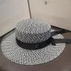 Geniş Kötü Şapkalar HT067 Güneş Şapkası Upf 50 Bayanlar Büyük Bowknot Saman Kadın Yaz Plajı Cap Fedoras Elbise