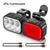 Fahrradbeleuchtung TOPRIDER 550LM Fahrradscheinwerfer USB-Aufladung T6 LED 1100mAh Lampe Wasserdichtes Zubehör 231117