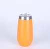 Exprimer! Verres à vin Shot Gobelet à revêtement électrique en forme d'œuf de 6 oz avec tasses Silver Line Tasse à bière en acier inoxydable à double paroi Flûtes à champagne avec couvercles B0028