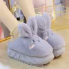 Slippers White Rabbit Hare Slippers Women's Cute Animal Platform Home Mules Shoes Girls Bedroom Plush Slides Slipper Ears Indoor Shoes 230418