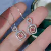 Xiy Paar Schmuck Vintage Gold Natürlicher Rosa Diamant Herz Anhänger Dame Halskette Für Frau