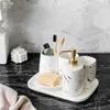 Bath Accessory Set Luxury Light Bathroom 5-Piece Home Wash Polyester Supplies Mouth Cup Toothbrush Marble El Standard