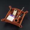 Smoking Pipe Portable and foldable PU leather tobacco straw tray, hand rolled cigarette tray