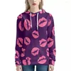 Bluzy damskie niestandardowe kreskówkowe usta drukują kobiety jesienne bluzy harajuku urocze kawaii tops pullover streetwear para