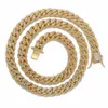 Haute qualité 10mm chaîne cubaine collier cuivre griffes ensemble zirconium plein diamant glacé Hip Hop hommes accessoires de mode personnalisés Bijoux plaqués or Bijoux