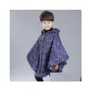 Rain Gear 2023 Children Raincoat Polyester Cute Baby Outdoor Coat Waterproof Jumpsuits Poncho Big Hat Student Rainwear 231031 Drop D Dhcvw