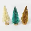 Christmas Decorations Mini Tree Figurines Miniatures Plastic Winter Snow Ornament Xmas Party Resin Craft Miniature Landscape Decor Supplies 231117